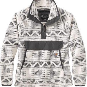 Carhartt Women's Relaxed Fit Fleece Pullover, Malt Geo Aztec, XX-Large